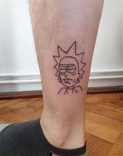 Rick Morty Tattoo, Rick Tattoo, Tattoos 2022, Rick E Morty, Rick And Morty Tattoo, S Tattoos, Omerta Tattoo, Back Of Shoulder Tattoo, Tatuaje A Color