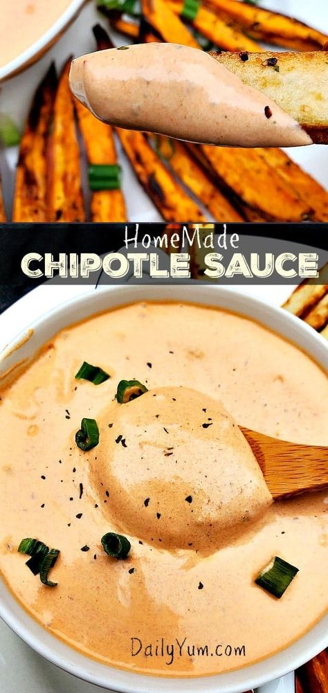 Easy Homemade Chipotle Sauce Recipe in 5 Minutes - Daily Yum Jalapenos Recipes, Chipotle Dip Recipes, Homemade Chipotle Sauce, Chipotle Mayo Sauce, Chipotle Sauce Recipe, Chipotle Recipe, Chipotle Dip, Ww Appetizers, Daily Yum