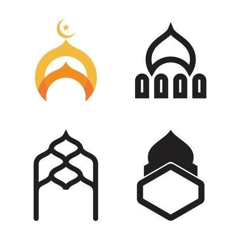 Islamic logo, Mosque Islamic Logo, Mosque Art, Islamic Design, Logo Icons, Vector Art, Vector Free, Illustration Art, Clip Art, Home Decor Decals