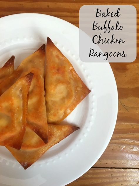 You need to make these Baked Buffalo Chicken Rangoons next time you have company over or take them with you when heading to a friend’s house for a gathering. #Recipe #ad Buffalo Chicken Rangoons, Buffalo Chicken Wontons, Wonton Appetizers, Cheesy Bacon Dip, Buffalo Chicken Nachos, Buffalo Chicken Dip Crock Pot, Dinner Party Appetizers, Buffalo Chicken Dip Easy, Chicken Wing Sauces