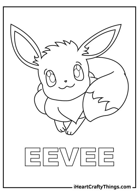 Eevee Pokemon Coloring Pages Evee Evolution Coloring Pages, Eevee Coloring Pages Free Printable, Pokemon Coloring Pages Free Printable, Eevee Coloring Pages, Pokémon Coloring Pages, Coloring Pages Pokemon, Evee Evolution, Pokemon Coloring Sheets, Pokemon Decor