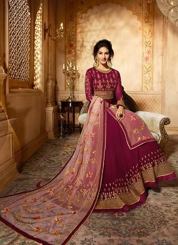 Anarkali Suits - Shop Designer Anarkali Dress Online – Page 4 – Lashkaraa Maroon Salwar, Georgette Sharara, Pakistani Formal Dresses, Lehenga Suit, Indian Designer Suits, Gaun Fashion, Sharara Suit, Designer Party Wear Dresses, Party Wear Indian Dresses