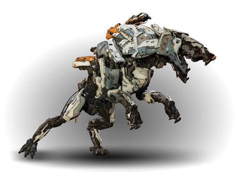 The Ravager is a category of machine in Horizon Zero Dawn. It is a medium-sized apex combat machine, feared because of its ferocity and its powerful energy cannon. Like other combat machines, it was designed and developed by the artificial intelligence (AI) HEPHAESTUS to protect Zero Dawn terraforming machines from predation by humans. Unlike the Zero Dawn terraforming machines, which were designed and controlled by Zero Dawn’s governing AI GAIA, the Ravager was designed by HEPHAESTUS, which... Horizon Zero Dawn Robot, Detroit: Become Human, Robot Animal, Robot Dog, Horizon Forbidden West, Forbidden West, Arte Robot, Horizon Zero Dawn, Powerful Energy