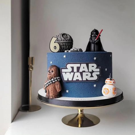 15 Unique Star Wars Cake Ideas For Beginner And Pro Bakers. - The Perfect Cake Idea Starwars Cake Simple, Star Wars Theme Cake, One With The Force First Birthday Cake, Star Wars Birthday Cakes, Star Wars Cakes Birthday Boys, Star Wars Birthday Cake Ideas, Simple Star Wars Cake, Star Wars Smash Cake, Star Wars Cake Diy