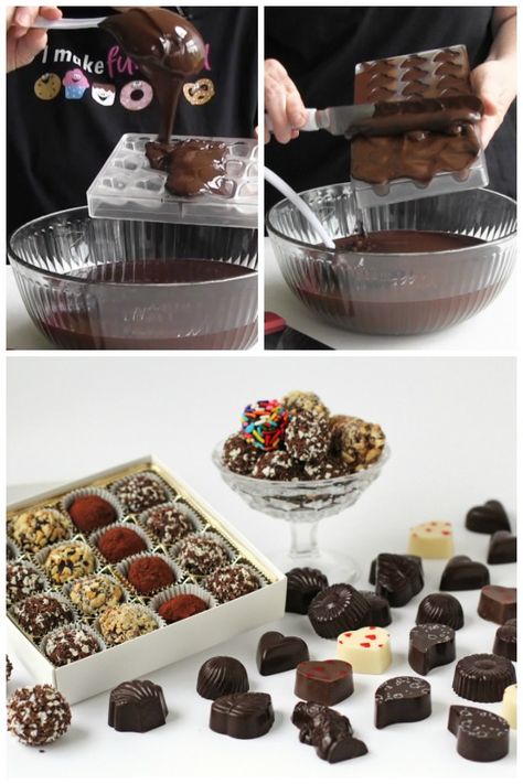 Chocolate Making Videos, Chocolate Making Ideas Homemade, Boozy Candy, Chocolatier Recipes, Custard Bread, Chocolate Bonbons Recipe, Chocolate Bowls, Making Sweets, How To Temper Chocolate