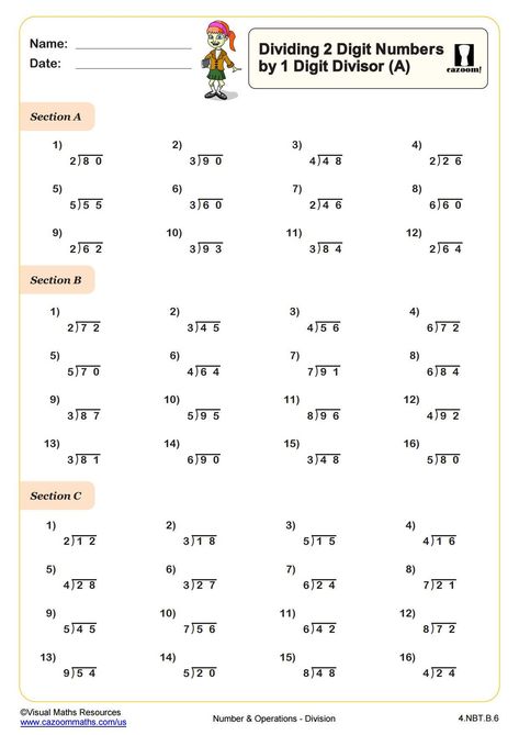 Division Dividing 2 Digit Numbers by 1 Digit Divisors (A) | 4th Grade PDF Number and Operations Worksheets Divide Worksheet, Worksheet Grade 2, Christmas Multiplication Worksheets, Short Division, Free Printable Multiplication Worksheets, Christmas Multiplication, 8th Grade Math Worksheets, Algebra 2 Worksheets, 7th Grade Math Worksheets