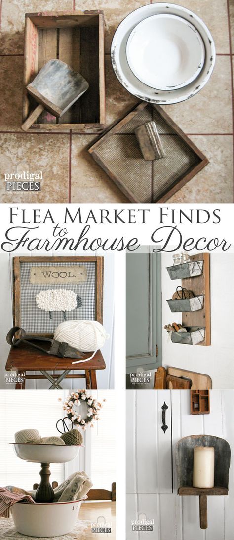 Flea Market Finds Repurposed Into Farmhouse Decor by Prodigal Pieces | www.prodigalpieces.com Flea Market Finds Repurposed, Dekor Diy, Geek Decor, Diy Garden Furniture, Ideas Hogar, Deco Retro, Farmhouse House, Lodge Decor, Affordable Decor