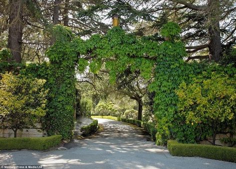 Well-staffed: De Guigne used to live in the mansion with his wife, Vaughn, whom he divorce... Hidden Driveway, Geoffrey Jellicoe, No Grass Yard, Kathryn Gustafson, Claude Cormier, Jens Jensen, Martha Schwartz, Mediterranean Mansion, Driveway Entrance