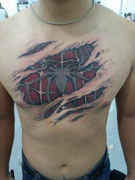 Spiderman Tattoo For Guys, Shen Long Tattoo, Spiderman Tattoo, Avengers Tattoo, Batman Tattoo, Image Spiderman, Sick Tattoo, Marvel Tattoos, Tattoo Fails