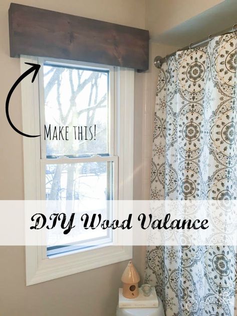 Love it? Share away!Remember our bathroom reno from last years One Room Challenge? Today we’re going to talk about that … Read More → Windows Treatments, Wood Valance, Simple Window Treatments, Farmhouse Window Treatments, Window Cornices, Bathroom Window Treatments, Deco Champetre, Breakfast Nooks, Bathroom Window