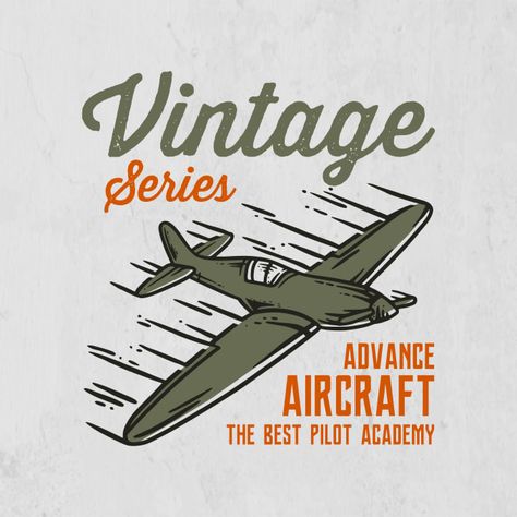 Design hand drawn illustration vintage logo by Lukman88 Airplane Vintage, Aviation Design, Hand Drawn Logo Design, Adobe Illustrator Design, Vintage Airplane, Vintage Planes, Hand Drawn Logo, Design Your Own Logo, Hand Drawn Illustration