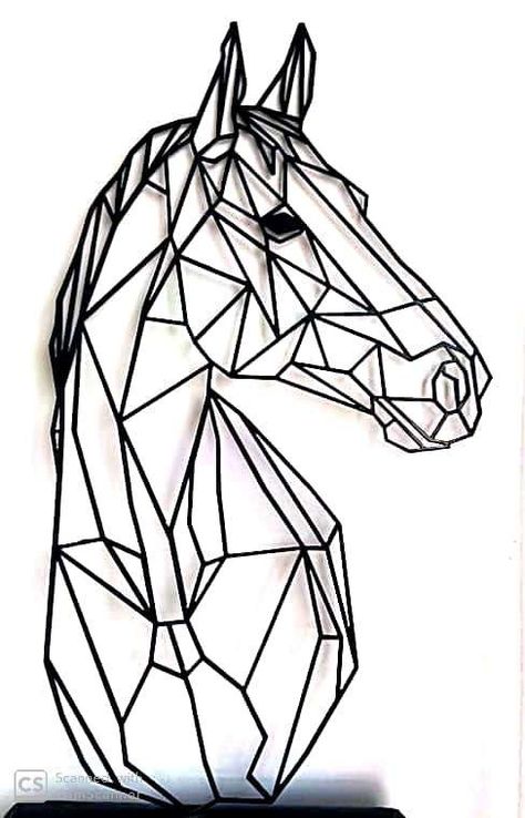 Geometric Horse Drawing, Geometric Horse, Friendship Bracelet Patterns Easy, Animals Design, Dark Home Decor, Dark Home, Horse Drawing, Geometric Wall, Friendship Bracelet Patterns