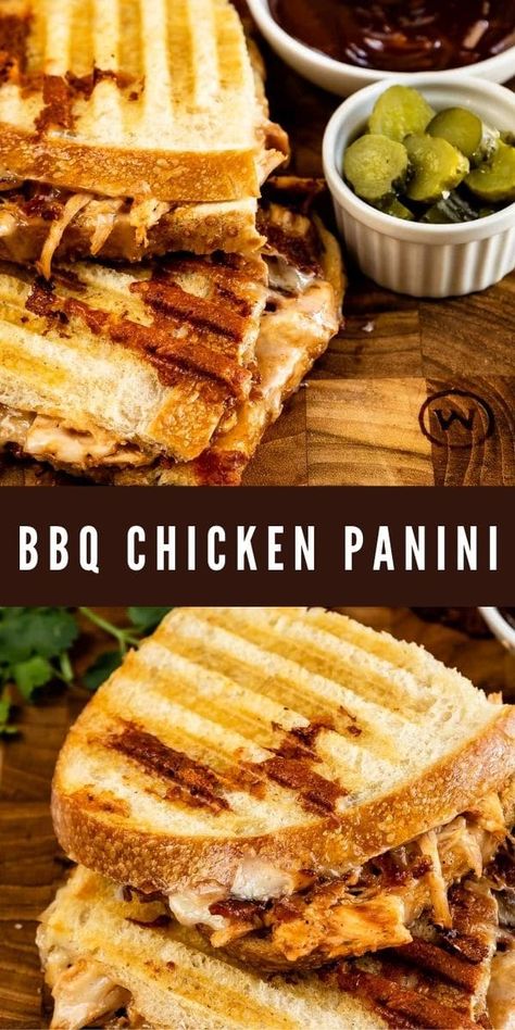 Bbq Chicken Panini, Best Panini Recipes, Chicken Panini Sandwiches, Panini Press Recipes, Sandwich Recipes Panini, Panini Recipes Chicken, Panini Recipe, Chicken Panini, Easy Bbq Chicken