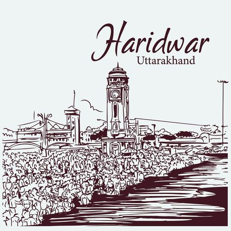 #WednesdayWisdom  Can you recognize this famous #ghat in #Haridwar?   Comment below! Haridwar Illustration, Uttarakhand Tourism, Dear Dairy, Geometric Design Art, Haridwar, Travel Icon, Nature Art Painting, Mandala Drawing, Geometric Design