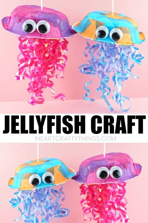 Ocean Animals Preschool Craft, Ocean Animals Crafts Preschool, Time Consuming Crafts For Kids, Book And Craft Activities, Memory Care Crafts, 1st Grade Activities Crafts, Easy Kid Art Projects, July Toddler Activities, Summer Art Projects For Kids Elementary