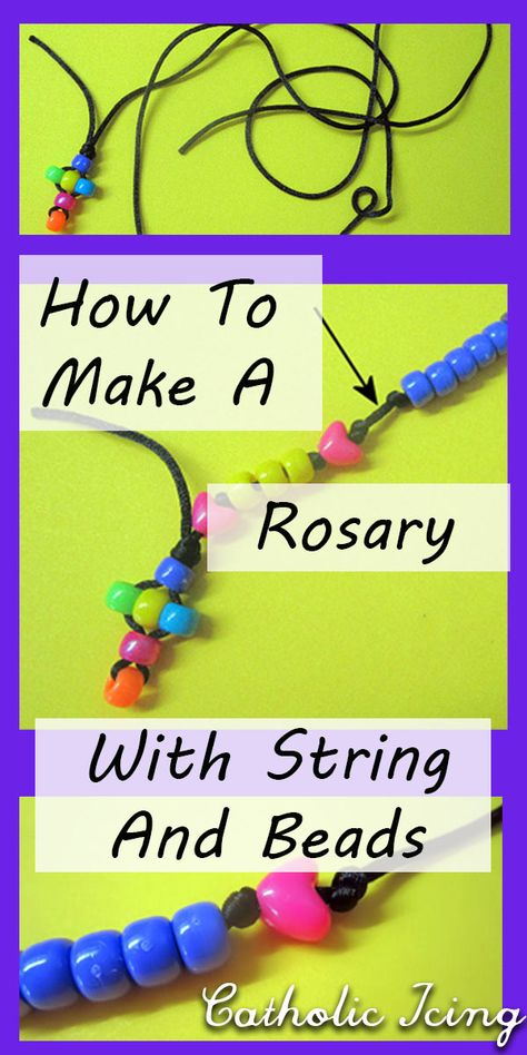 Homemade Rosary, Diy Rosary Necklace, Make A Rosary, Good Friday Crafts, Colorblock Fashion, Palm Sunday Crafts For Kids, Knotted Rosary, Palm Sunday Crafts, Rosary Jewelry