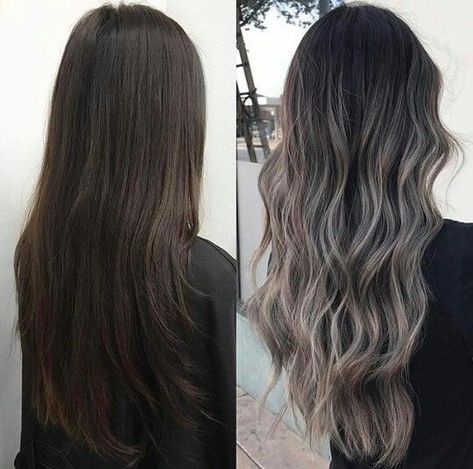 Black To Ash Blonde Balayage, Black Hair With Ash Highlights, Hair Swatches, Black Hair Balayage, Ash Hair Color, Ombre Hair Blonde, Brown Hair Balayage, Brown Blonde Hair, Ombre Hair Color