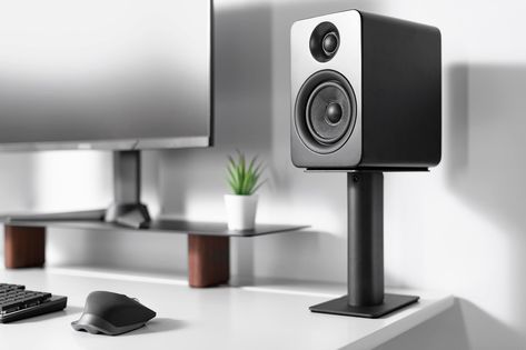 SP Desktop Speaker Stands | Kanto Audio Desktop Speaker Stands, Desk Speakers, Desk Speaker Stands, Monitor Speaker Stands, Studio Speakers, White Speakers, Music Room Design, Computer Speaker, Desktop Speakers