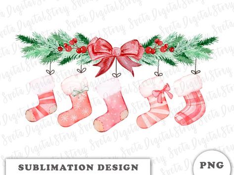 Christmas Stocking Clipart, Stocking Names, Stocking Clipart, Xmas Sticker, Winter Illustration, Winter Floral, Christmas Shows, Merry Christmas Png, Christmas Invitations