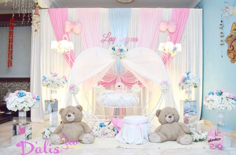 cinderella cradle |pumpkin cradle. Decoration cradle naming ceremony. servis area kuala lumpur, selangor, negeri sembilan. Pelamin Buaian berendoi | Full pakej aqiqah | Naming ceremony decoration. Wasap ONLY 012-3550657 Cradle Decoration, Hanging Cradle, Naming Ceremony Decoration, Toy Story Costumes, Cinderella Pumpkin, Wedding Stage Design, Naming Ceremony, Wedding Stage, Stage Design