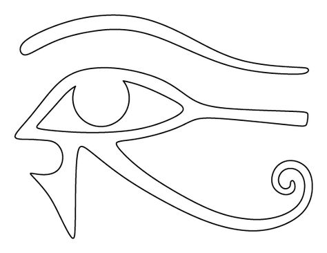 Eye of Horus pattern. Use the printable outline for crafts, creating stencils, scrapbooking, and more. Free PDF template to download and print at http://patternuniverse.com/download/eye-of-horus-pattern/ Pharonic Pattern, Pharoah Egyptian Drawing, Free Symbol, Doodle Template, Ancient Egypt For Kids, Egyptian Crafts, Printable Outline, Ancient Egypt Projects, Egypt Crafts