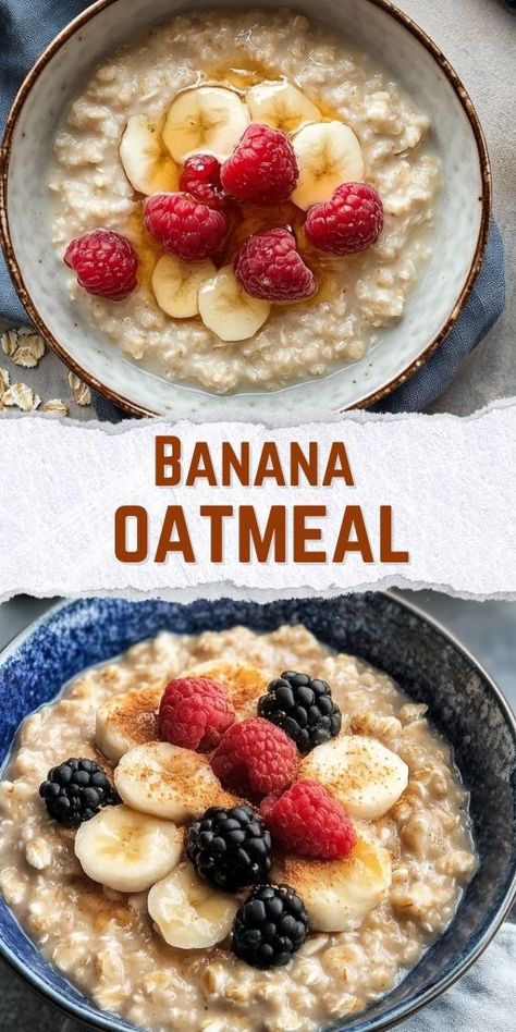 Classic Creamy Oatmeal Porridge Ingredients 1 cup rolled oats (old-fashioned oats or steel-cut oats for a chewier texture) 2 cups water or milk (or a mix of both for extra creaminess) Pinch of salt 1 tablespoon honey or maple syrup (optional) Fresh fruit, nuts, or seeds for toppings (optional) #Banana #Oatmeal Oats With Fruits, Recipes Using Rolled Oats, Whole Grain Oats Recipes, Old Fashioned Oats Recipes, Stove Top Oatmeal, Home Made Oatmeal, Oatmeal Recipes Breakfast, Fluffy Oatmeal, Rolled Oats Recipe