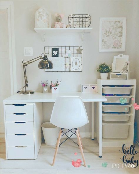 Bedroom Decor For Teen Girls, Desk And Chair, White Desk, Office Room Decor, Study Room Decor, Teen Room Decor, Cozy Room Decor, Teen Bedroom Decor, Girl Bedroom Decor