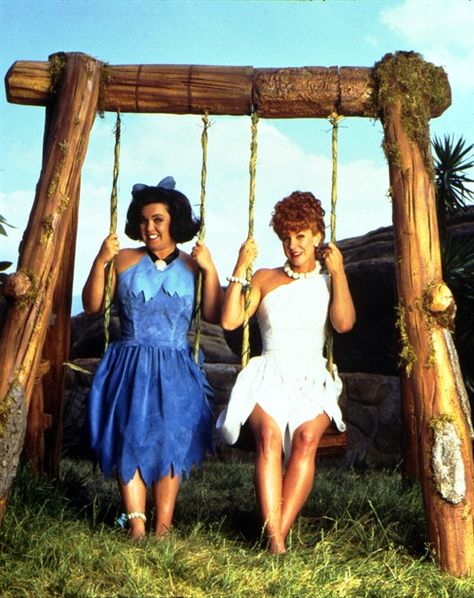 Betty Rubble and Wilma Flinstone Wilma Flintstone And Betty Rubble, Wilma And Betty Costumes, Flinstones Party, Tv Friendships, Kristen Johnston, Betty Rubble, Wilma Flintstone, The Flintstones, Old Hollywood Movies