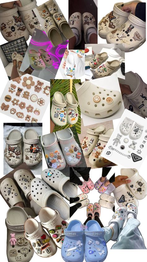 Inspo for crocs - mainly beige but some other coulors Crocs Aesthetic