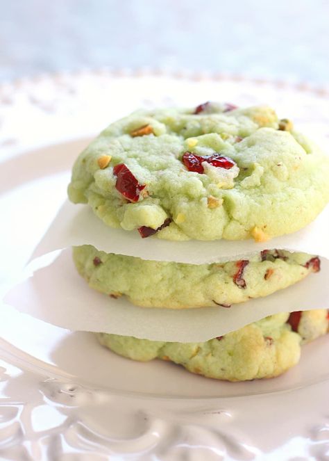 Pistachio Cranberry Cookies, Cranberry Pistachio Cookies, Pistachio Pudding Cookies, Pistachio Recipes, Pistachio Cookies, Cranberry Pistachio, Pistachio Pudding, Pudding Cookies, Savoury Cake