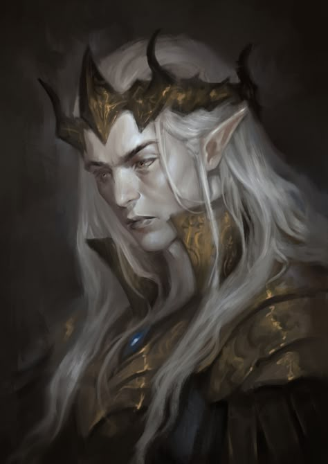 ArtStation - Elf Mtg Artwork, Dnd Elves, Male Elf, Elf King, Elf Art, High Elf, King Art, Fantasy Races, Dnd Art