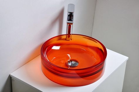 Bathroom Colored Resin Acyrlic HAND WASH BASIN Vanity Sink COUNTER TOP round Vessel Sink  38245 Sink Counter, Diy Resin Table, Unique Sinks, Vanity Counter, Resin Countertops, Deep Sink, Glass Sink, Cheap Bathrooms, Faucet Accessories