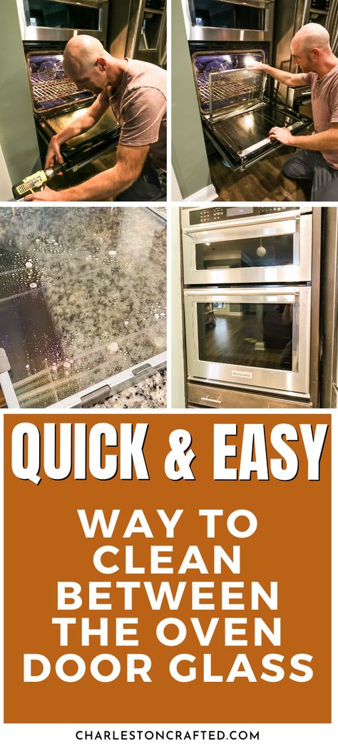 How to clean the inside glass of an oven door - Charleston Crafted Oven Glass Door Cleaner, Oven Door Cleaner, Clean Oven Glass Door, Cleaning Oven Glass, Glass Cleaner Recipe, Clean Oven Door, Oven Cleaning Hacks, Self Cleaning Ovens, Diy Cleaning Products Recipes