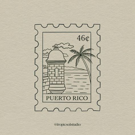 Puerto Rico stamp tattoo designs If you would like to get one of these as a tattoo Please go to my Etsy shop wwwetsycomshoptropicsolstudio to purchase a tattoo permit passif you have any questions please dm on Instagram  Tropicsolstudio. #tattooideas #inkedlife #bodyart #tattooinspiration #tattooaddict #tattooart Puerto Rico Postage Stamp, Sol Taino Tattoo Puerto Rico, 100x35 Puerto Rico Tattoo, Puerto Rico Flash Tattoo, Mexico Postage Stamp Tattoo, Puerto Vallarta Tattoo, Puerto Rico Tattoo Design, Minimalist Puerto Rico Tattoo, Simple Puerto Rico Tattoos