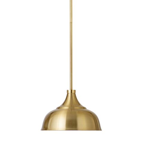 Shop Camden&Wells Mackenzie Metal Pendant Brass at Best Buy. Find low everyday prices and buy online for delivery or in-store pick-up. Price Match Guarantee. Gold Pendant Lights, Elegant Minimalism, Gold Pendant Lighting, Gold Kitchen, Cfl Bulbs, Ceiling Hanging, Dome Lighting, Dining Room Kitchen, Hanging Pendant Lights