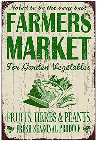 Market Signage, Retro Homes, Farm Wall Decor, Farmers Market Sign, Vintage Advertising Signs, Market Sign, Diy Store, Local Farmers Market, Vintage Tin Signs