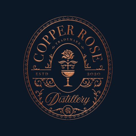 Elegant Sticker Design, Distillery Logo Design, Alcohol Logo Design, Vintage Card Design, Retro Corporate, Floral Restaurant, Social Media Manager Website, Vintage Badge Logo, Luxury Graphic Design