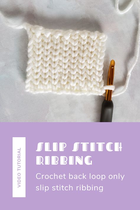 Slip Stitch Ribbing, Crochet Slip Stitch, Crocheted Blankets, Knitting Pin, Learn How To Crochet, Head Bands, How To Crochet, Learn To Crochet, Slip Stitch