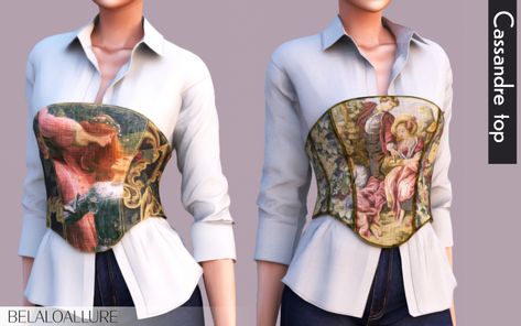 Belaloallure_cc | belaoallure on Patreon Tapestry Corset, Pelo Sims, Sims 4 Dresses, Sims 4 Characters, Sims Four, Sims4 Clothes, Sims 4 Collections, Sims Hair, Sims 4 Mods Clothes