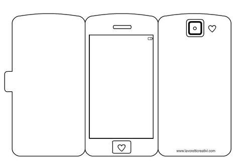 Cellphone Template, Phone Craft, Penanda Buku, Phone Template, Paper Crafts Diy Tutorials, Box Template, Interactive Notebooks, Smart Phone, School Crafts