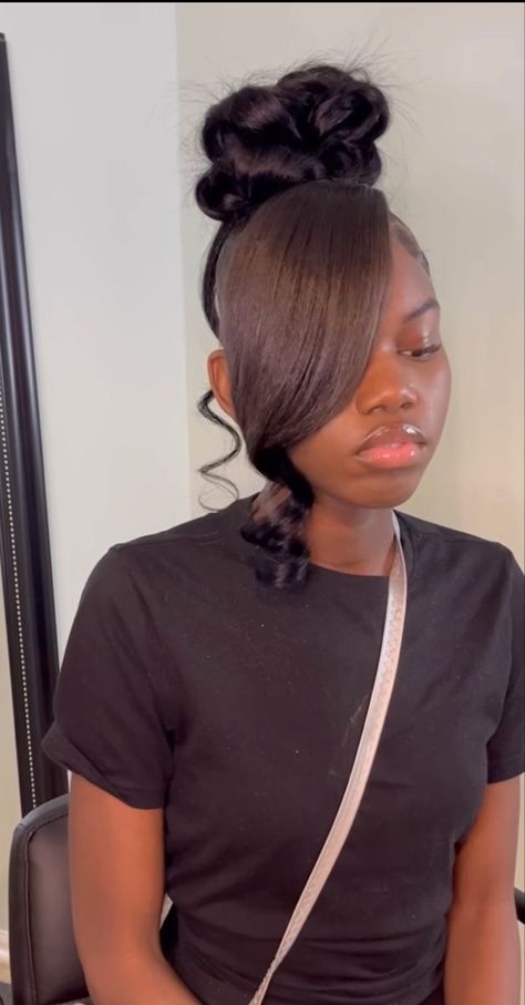 Black Birthday Hairstyles, Flat Iron Hairstyles For Black Women, Homecoming 2023, Weave Ponytail Hairstyles, Sleek Ponytail Hairstyles, Ponytail Hairstyles Easy, Birthday Hairstyles, Black Ponytail Hairstyles, Quick Weave Hairstyles