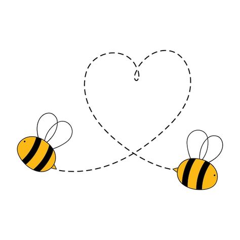 Cute Bees, Bee Valentine, Bee Sweet, Bee Drawing, Bee Pictures, Bee Clipart, Bee Illustration, Bee Embroidery, Watercolor Paintings For Beginners