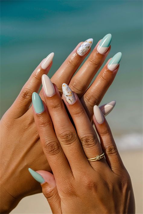 Embrace the sun-kissed season with these chic simple nail ideas that capture the essence of the beach. Picture soft sandy beige nails adorned with delicate white stripes, reminiscent of sun and surf. This effortless style is perfect for any occasion, from seaside strolls to sunset gatherings. Get inspired to bring a touch of coastal charm to your manicure! Beach Nail Extensions, Subtle Beach Nails, Simple Nail Ideas, Beach Nail Designs, Chic Nail Designs, Beach Inspo, Beach Picture, Beige Nails, Coastal Charm