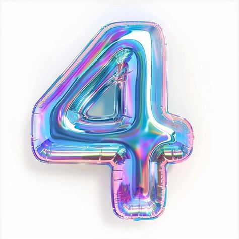 Photo numerical number four in creative ... | Premium Photo #Freepik #photo 4 Number Design Fonts, Foil Balloons, Art Style, Balloons, Digital Art, Stock Photos, Design, Art