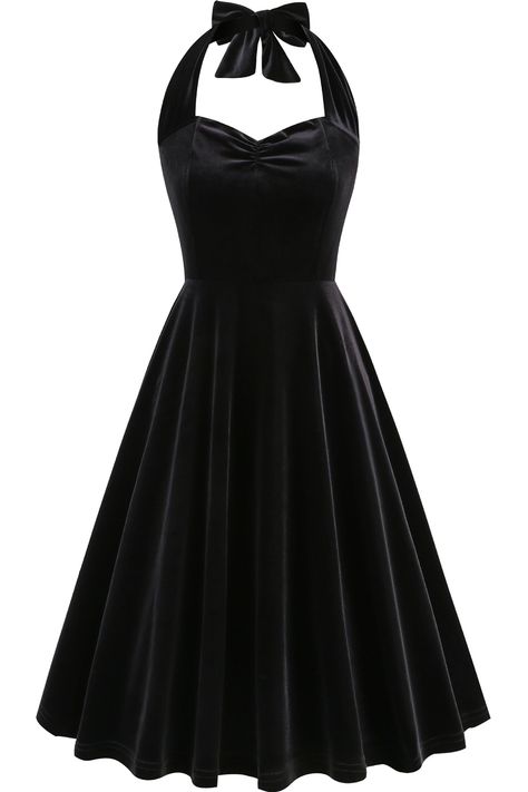 Discover the classic velvet A-Line Dress, designed for both elegance and comfort. 60s Sleepover, Goth Hoco Dress, Short Black Dress Outfit Party, Vintage Goth Dress, 60s Dresses Vintage, Simple Black Dresses, Short Vintage Dress, Short Black Dress Outfit, Black Cat Dress