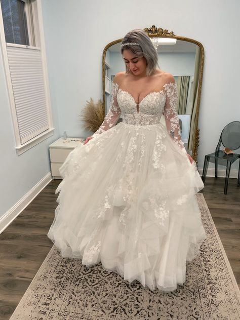 Long Sleeve Lace Sweetheart Wedding Dress, Poofy Wedding Dress Plus Size, Corset Wedding Dress Plus Size A Line, Corset Wedding Dress With Sleeves Plus Size, Size 12 Wedding Dress With Sleeves, Plus Size Wedding Dresses Aline, A Line Wedding Dress Glitter, Corset Wedding Dress For Plus Size, Ballroom Wedding Dress With Sleeves