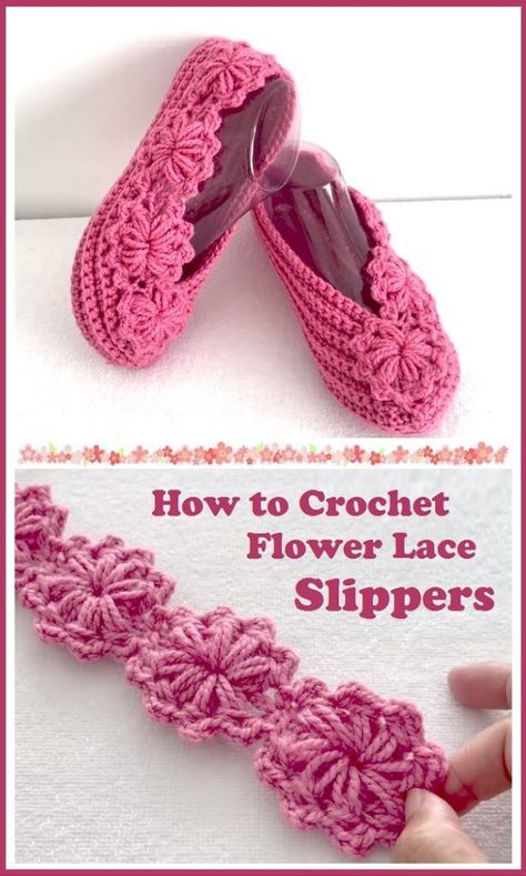 Crochet Flower Lace, Crocheted Slippers, Flower Slippers, Easy Crochet Slippers, Crochet Slippers Free Pattern, Crochet Shoes Pattern, Crochet Barbie, Crochet Slipper Pattern, Crochet Socks