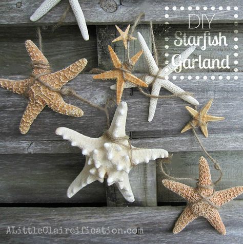 Starfish Garland, Diy Starfish, Deco Marine, Starfish Decor, Mermaid Party Decorations, Mermaid Diy, Beachy Decor, Diy Garland, Craft Projects For Kids