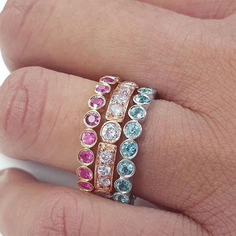 Gold Stacking Eternity Triple Ring | Etsy Rose Gold Eternity Ring, Gold Eternity Ring, Lavender Stone, Triple Ring, Wedding Rings Photos, Eternity Ring Gold, Stackable Ring Sets, Gold Topaz, Eternity Rings