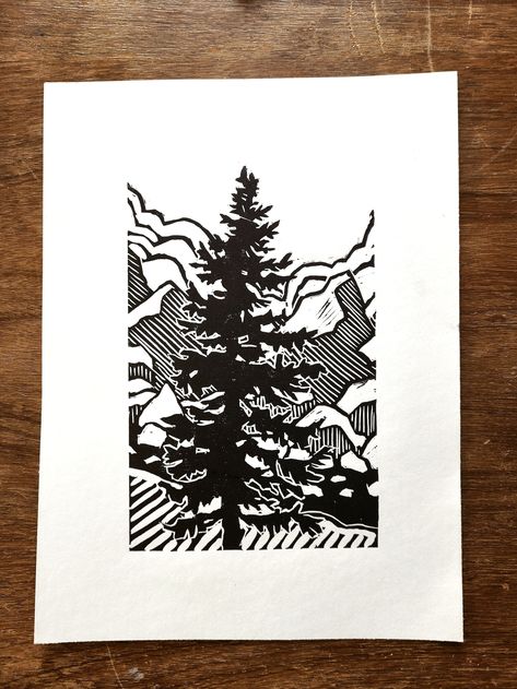 Dream Tree Print Abstract Nature Tree Portrait Design Art Print Original Linocut Printmaking - Etsy Pine Tree Linocut, Linocut Tree, Tree Linocut, Linocut Portrait, Tree Portrait, Woodcut Prints, Linocut Printmaking, Lino Prints, Graphic Ideas